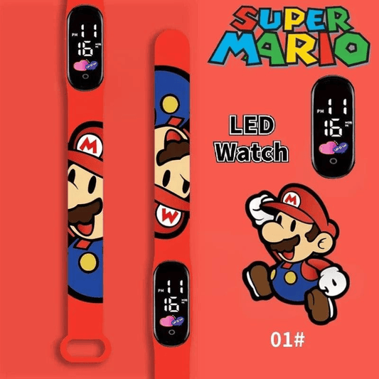 Montre Digitale Mario Rouge