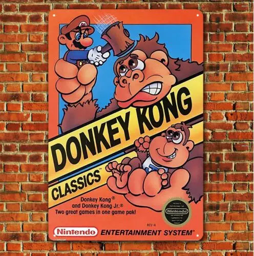 Plaque Décorative Mario en Métal - Donkey Kong Classics