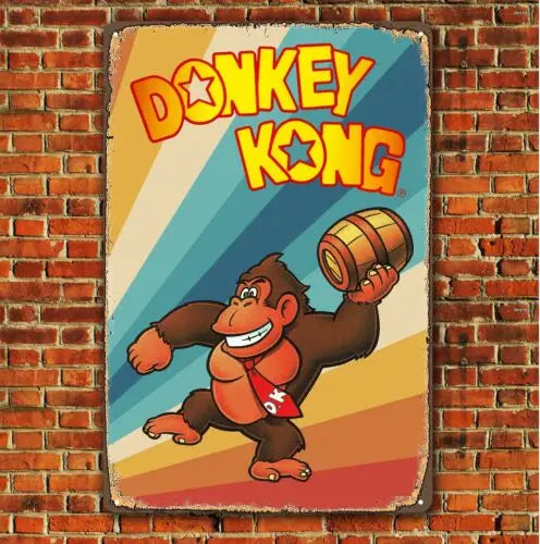 Plaque Décorative Mario en Métal - Donkey Kong Rétro