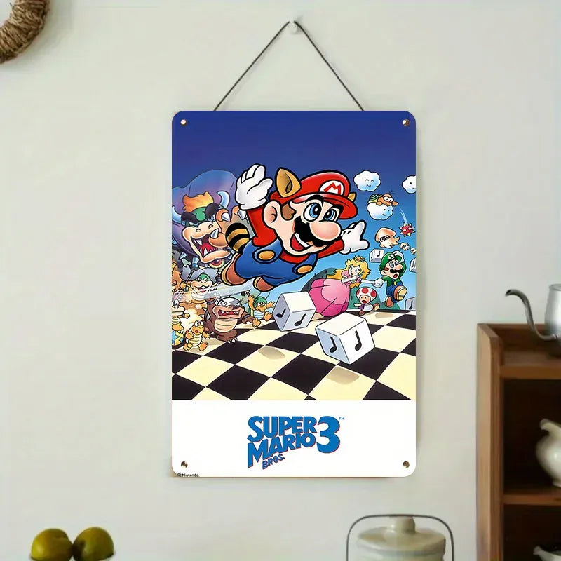 Plaque Décorative Mario en Métal - Super Mario Bros 3