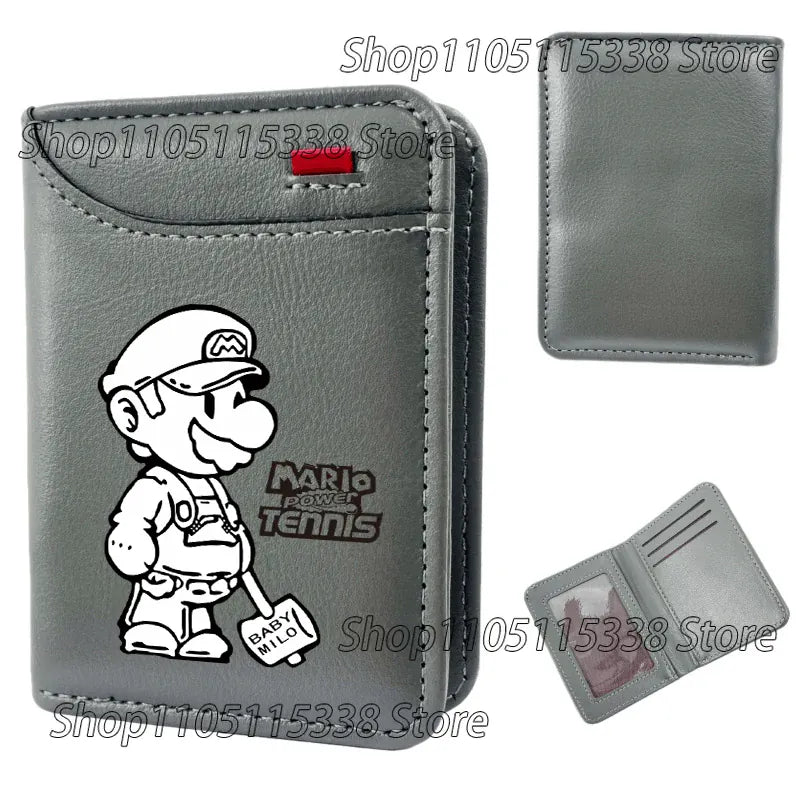 Portefeuille Mario Tennis - Bébé Mario au Trait Blanc Gris