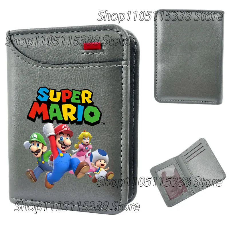 Portefeuille Super Mario - Luigi, Mario, Peach et Toad en Course Gris