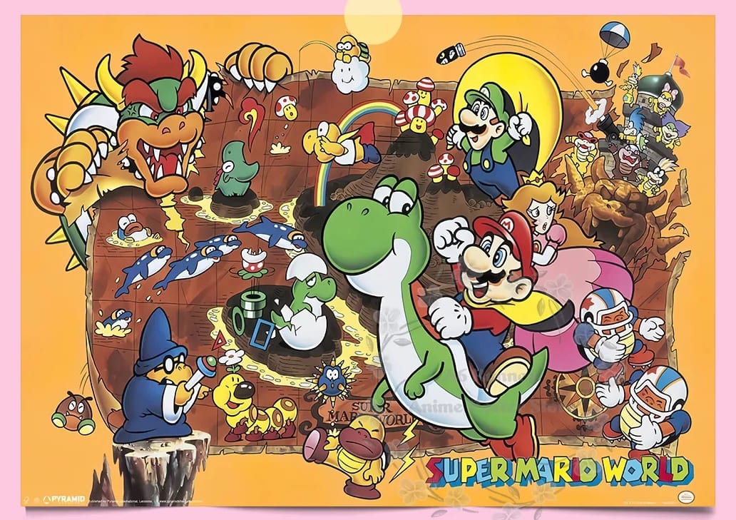 Poster Mario - Fresque Super Mario World