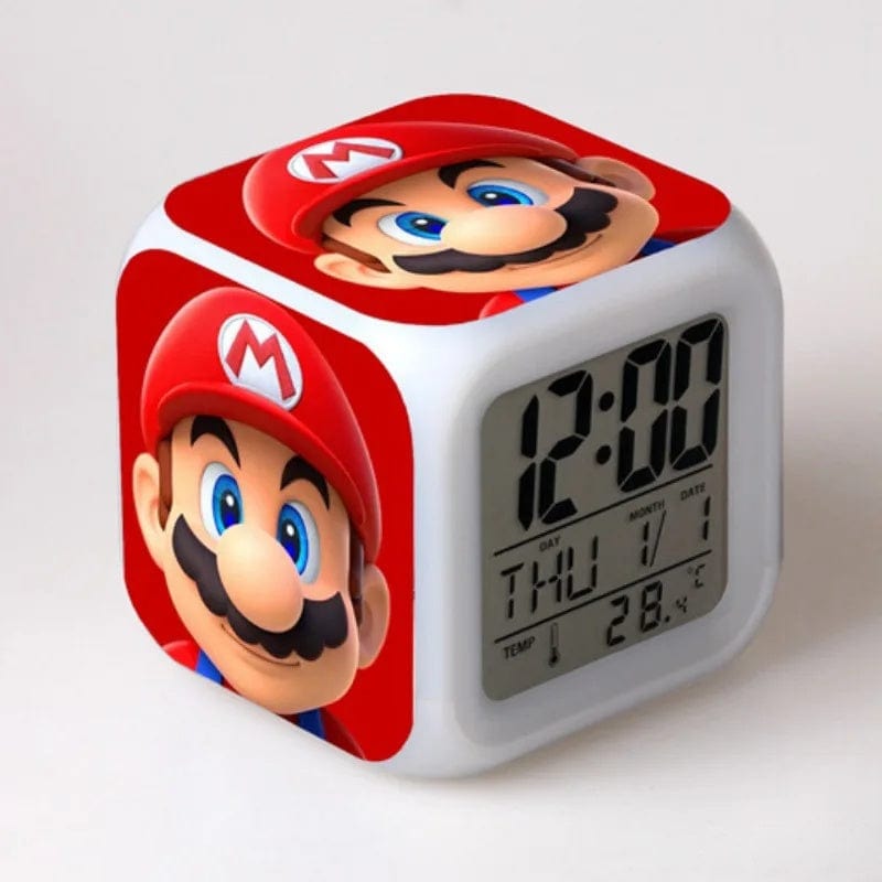 Réveil Rouge Visage de Super Mario