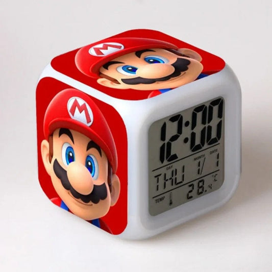 Réveil Rouge Visage de Super Mario