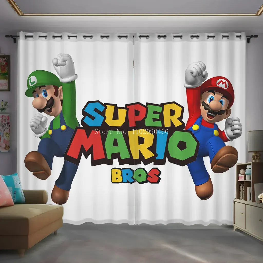 Rideau Mario - Mario et Luigi sous le Logo