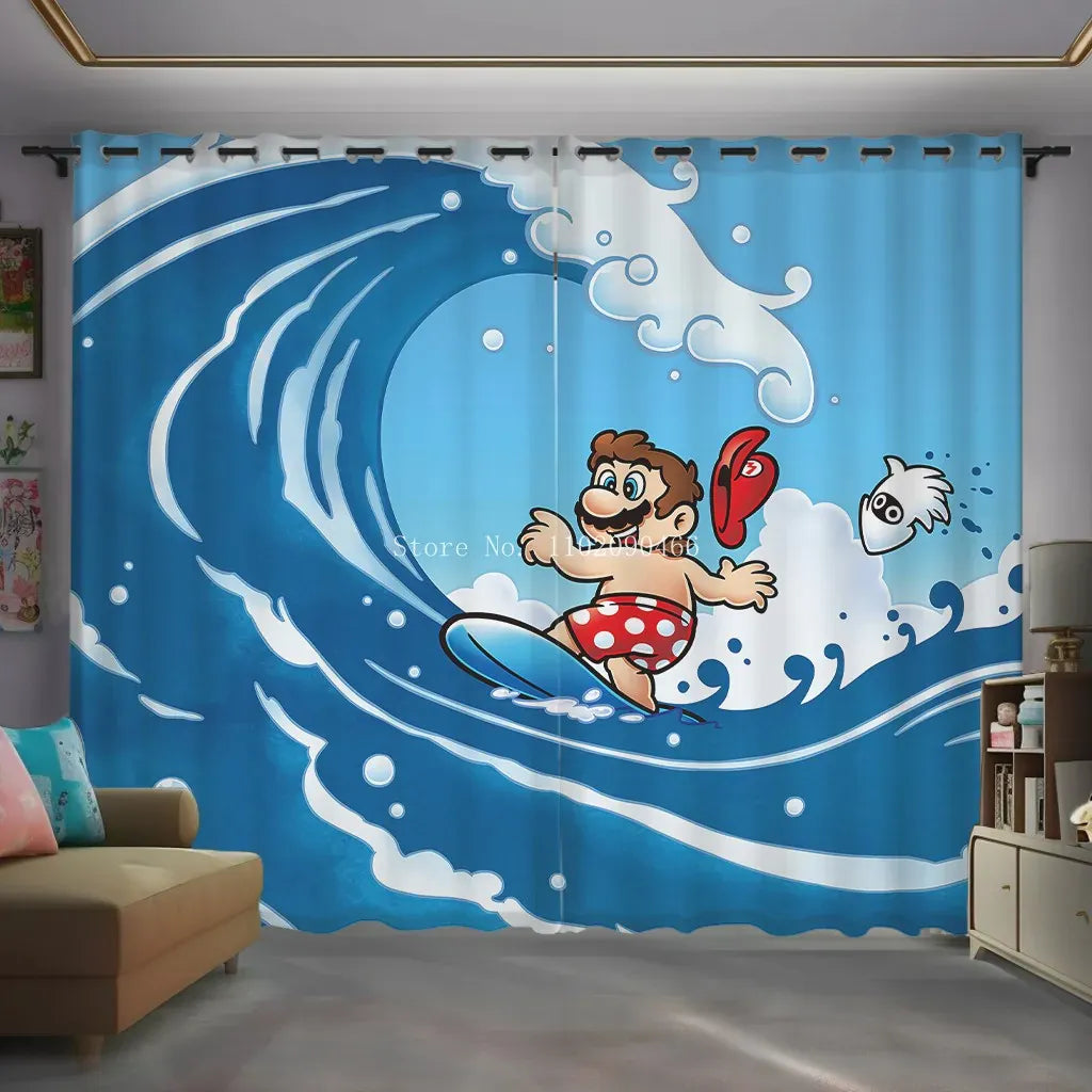 Rideau Mario - Mario Surfeur sur la Vague