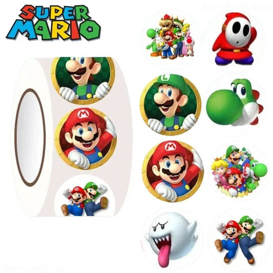 Rouleau de 500 Autocollants Mario