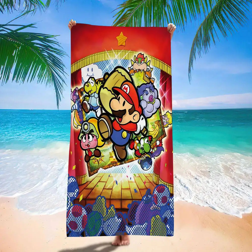 Serviette de Plage Mario - Mario Poing Levé sur Rouge