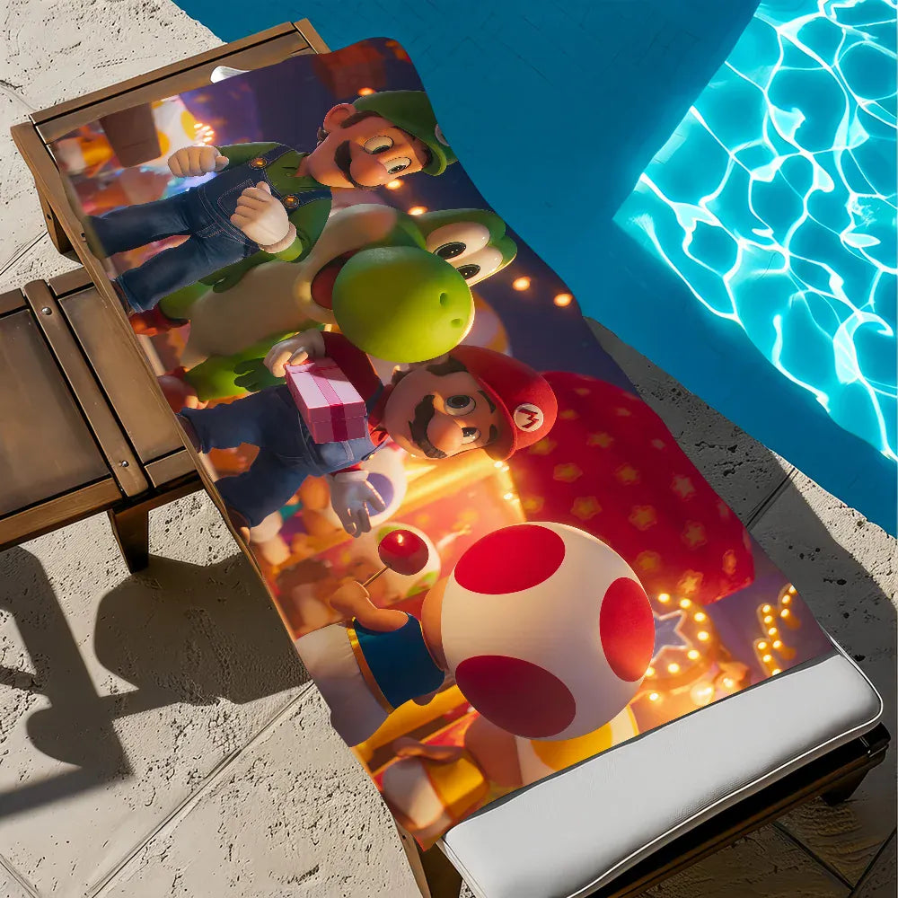 Serviette de Plage Mario - Mario, Toad et Yoshi au Crépuscule