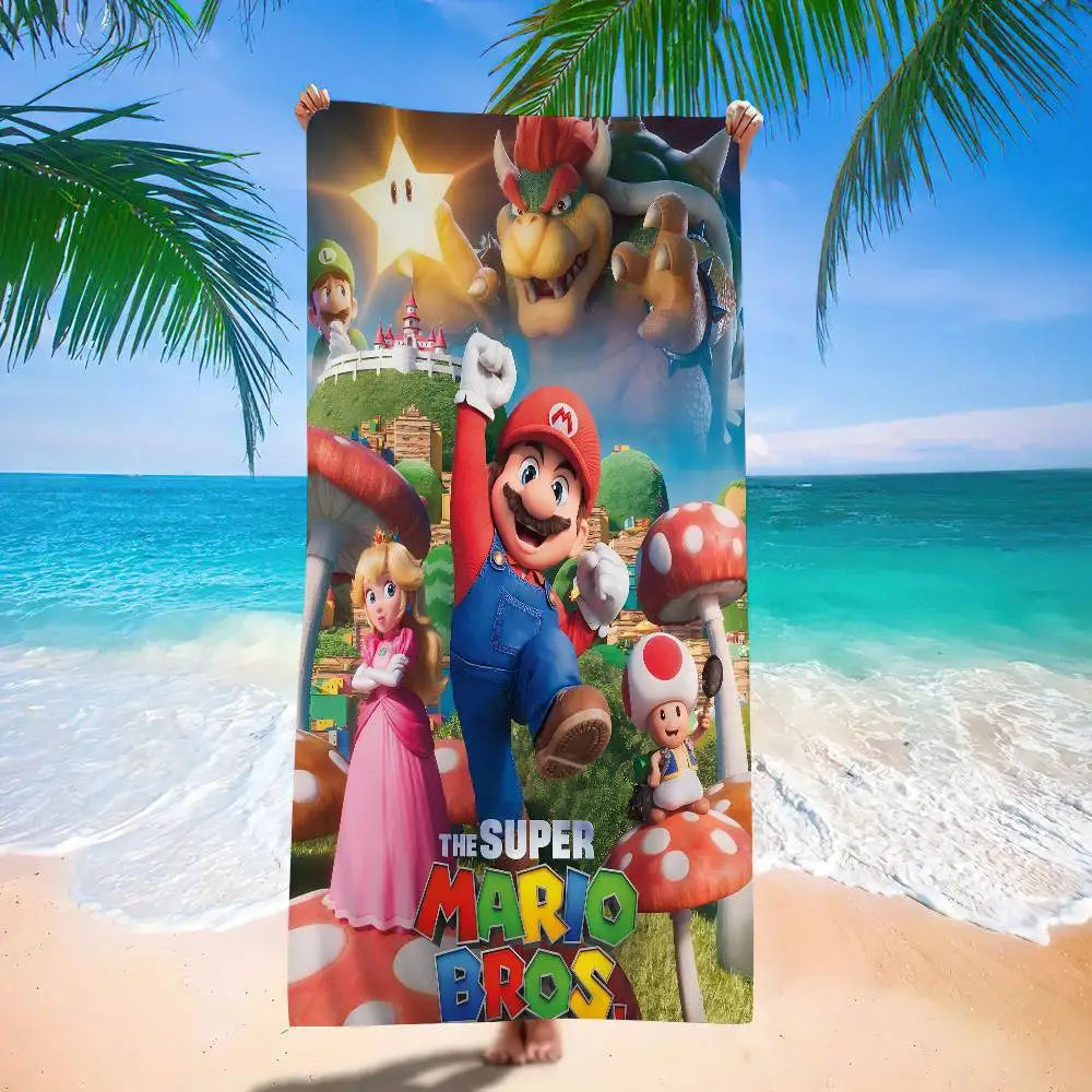 Serviette de Plage Mario - Peach, Toad et Mario du Film