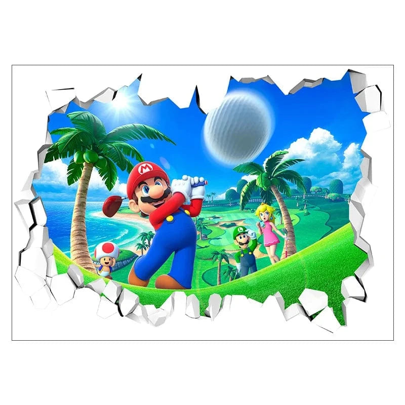 Sticker Mural Mario - Joue au Golf