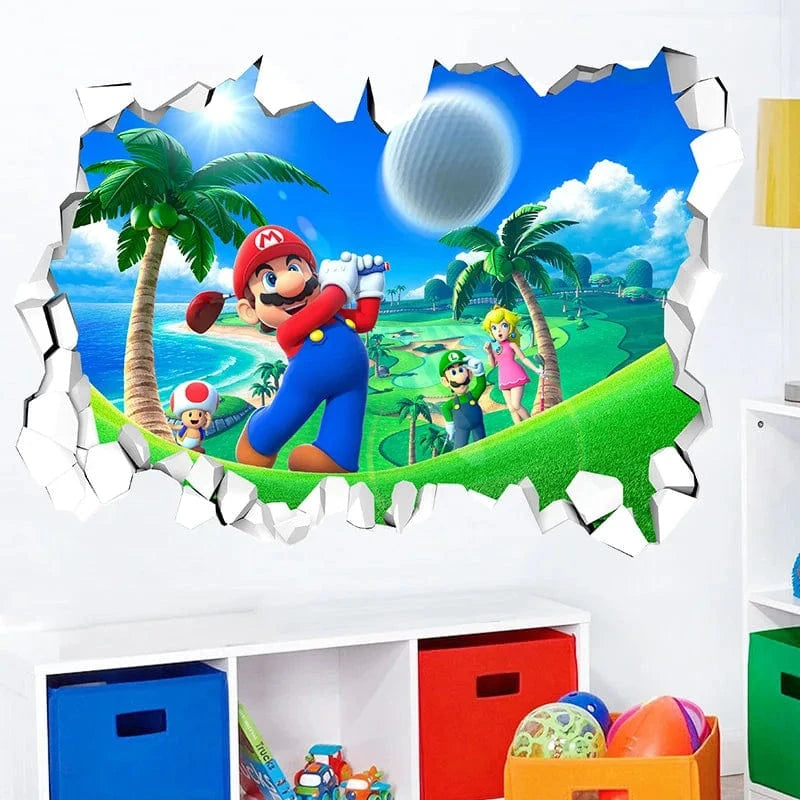 Sticker Mural Mario - Joue au Golf