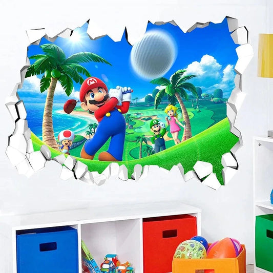 Sticker Mural Mario - Joue au Golf
