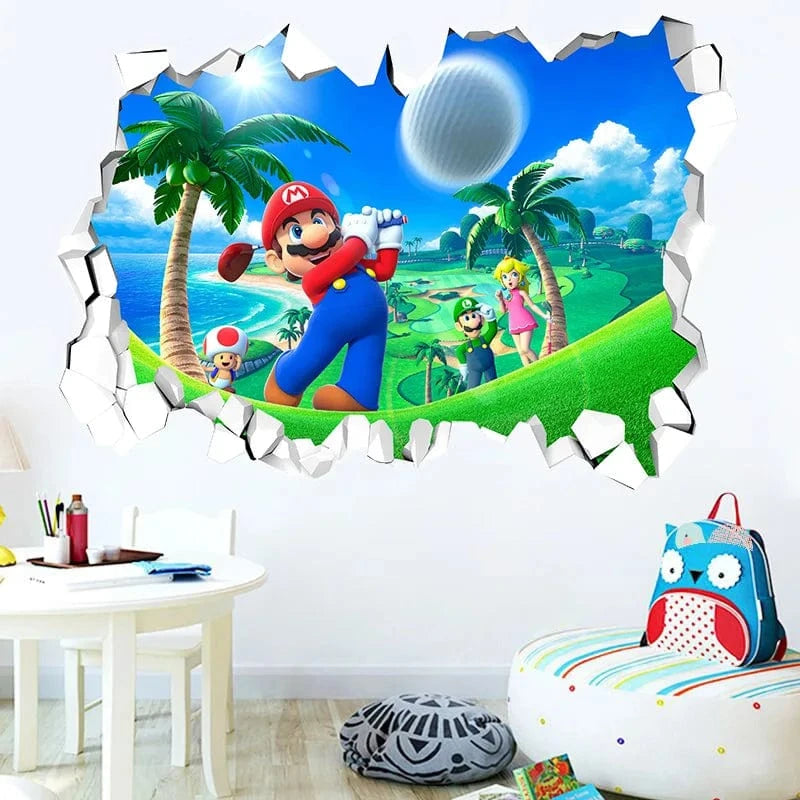 Sticker Mural Mario - Joue au Golf