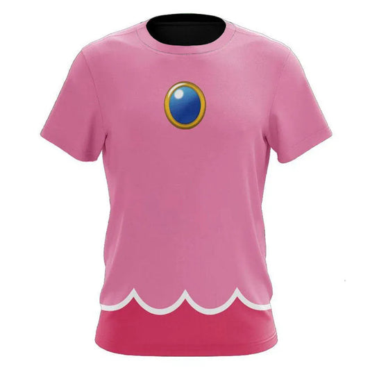 T-Shirt Cosplay Mario - Robe de la Princesse Peach