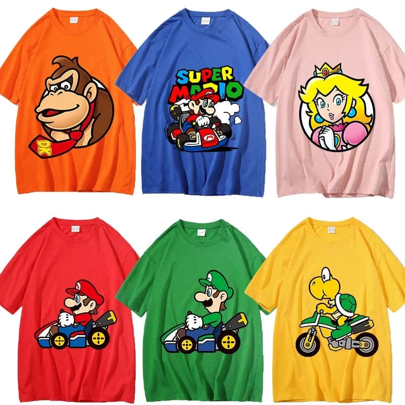 T-Shirt Mario Kart - Waluigi en Moto