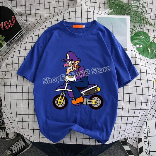 T-Shirt Mario Kart - Waluigi en Moto
