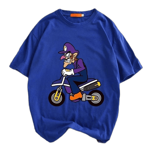 T-Shirt Mario Kart - Waluigi en Moto
