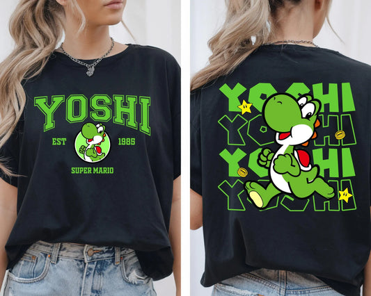 T-Shirt Mario - Yoshi "EST 1985" Noir