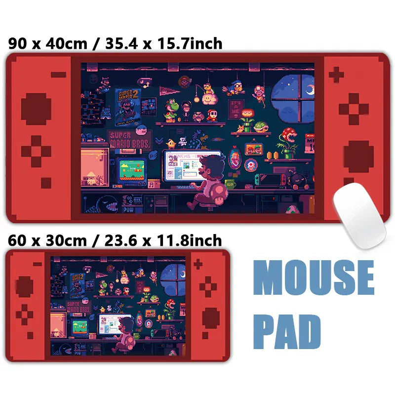 Tapis de Souris Mario - Manette Switch Rouge en Pixel Art