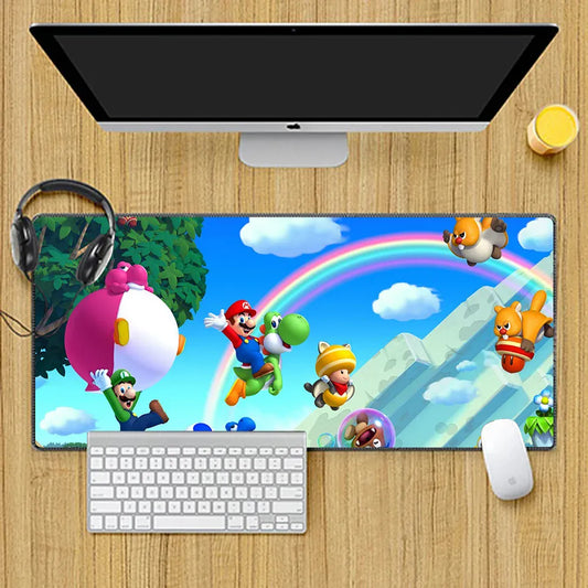 Tapis de Souris Mario XXL - Course sous l'Arc-en-Ciel