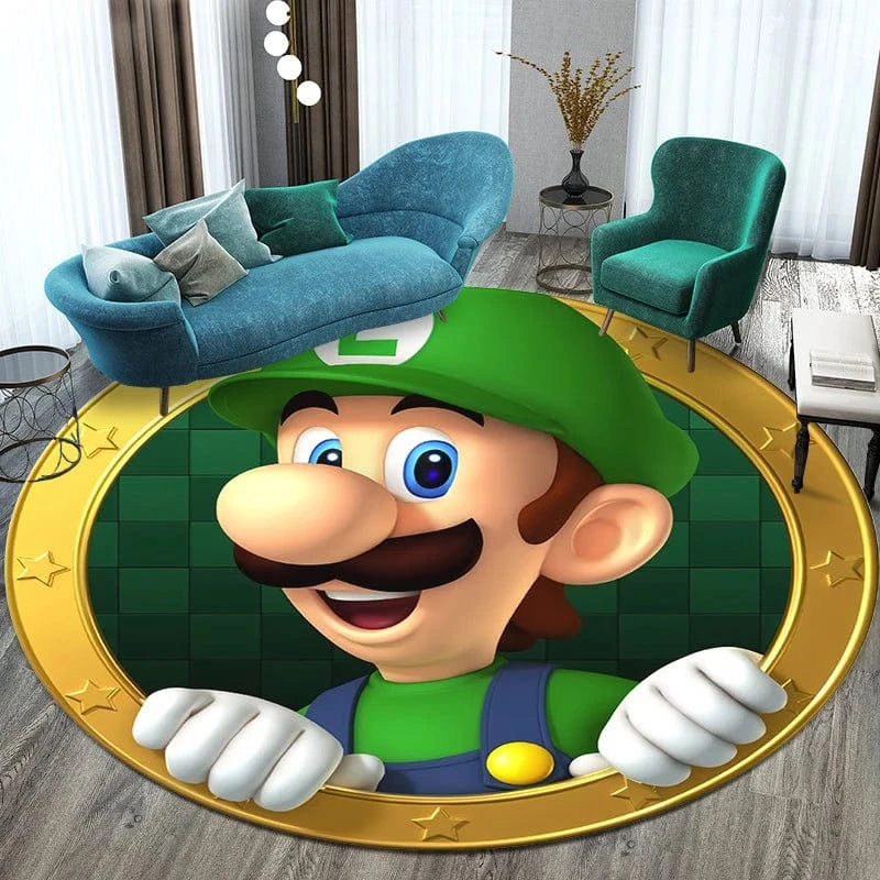 Tapis Rond Luigi le Frère de Mario