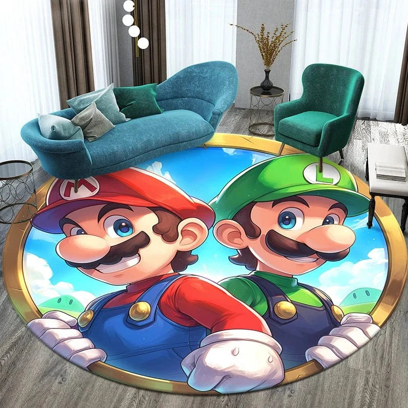 Tapis Rond Mario et Luigi