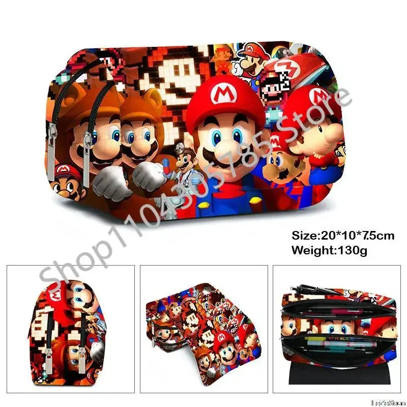 Trousse Scolaire Mario - Collage Rétro et Moderne